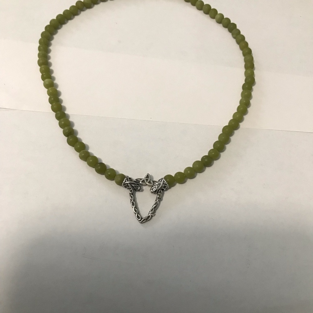 Connemara marble Irish beaded necklace with clasp